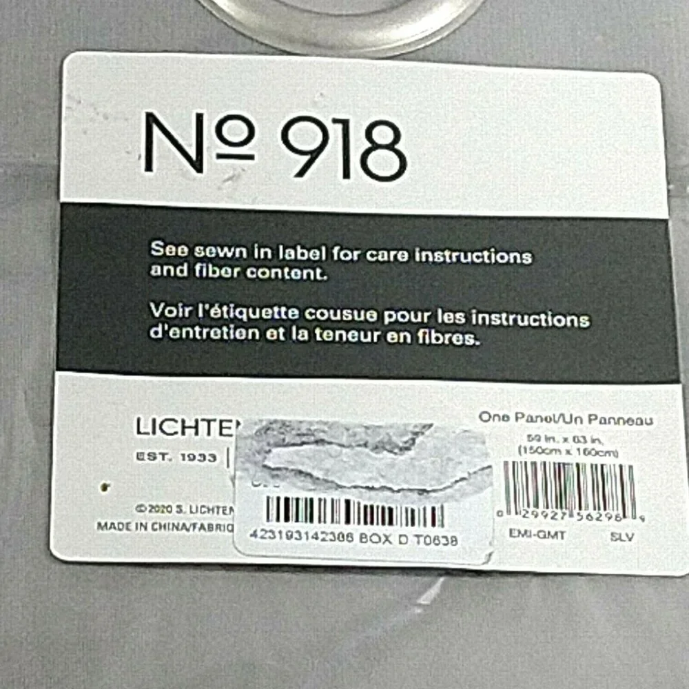 No 918 Lichtenberg Emily Sheer Voile Grommet Top Curtain Panel 59 x 63